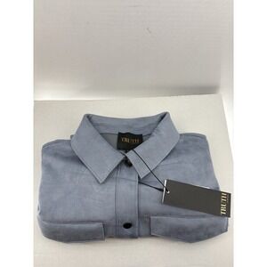 New Truth by Republic Faux Leather Jacket‎ Blue Size XL